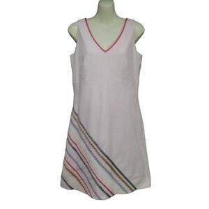 Garnet Hill Summer Dress with Ribbon and‎ Lace Detail, Pink Multi, Size 4